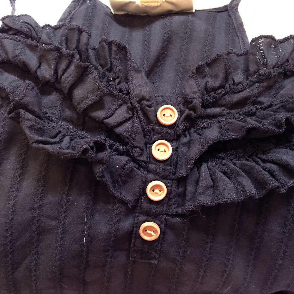 Black Camisole Halter Tank Top with ruffles
